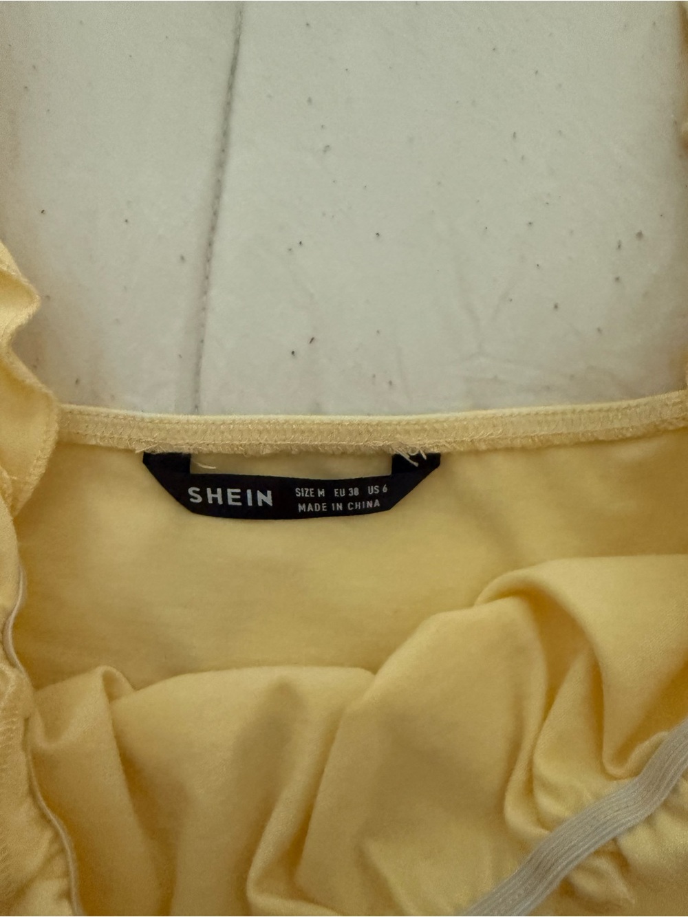 Yellow Ruffled Strap Crop Top - Picture 2 of 2